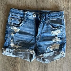 American Eagle Next Level Stretch Hi-Rise Shortie Shorts